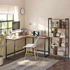 Eckagentur - l -verdrängter Schreibtisch - mit Monitorhalterung - 140 x 130 x 76 cm - Schwarz