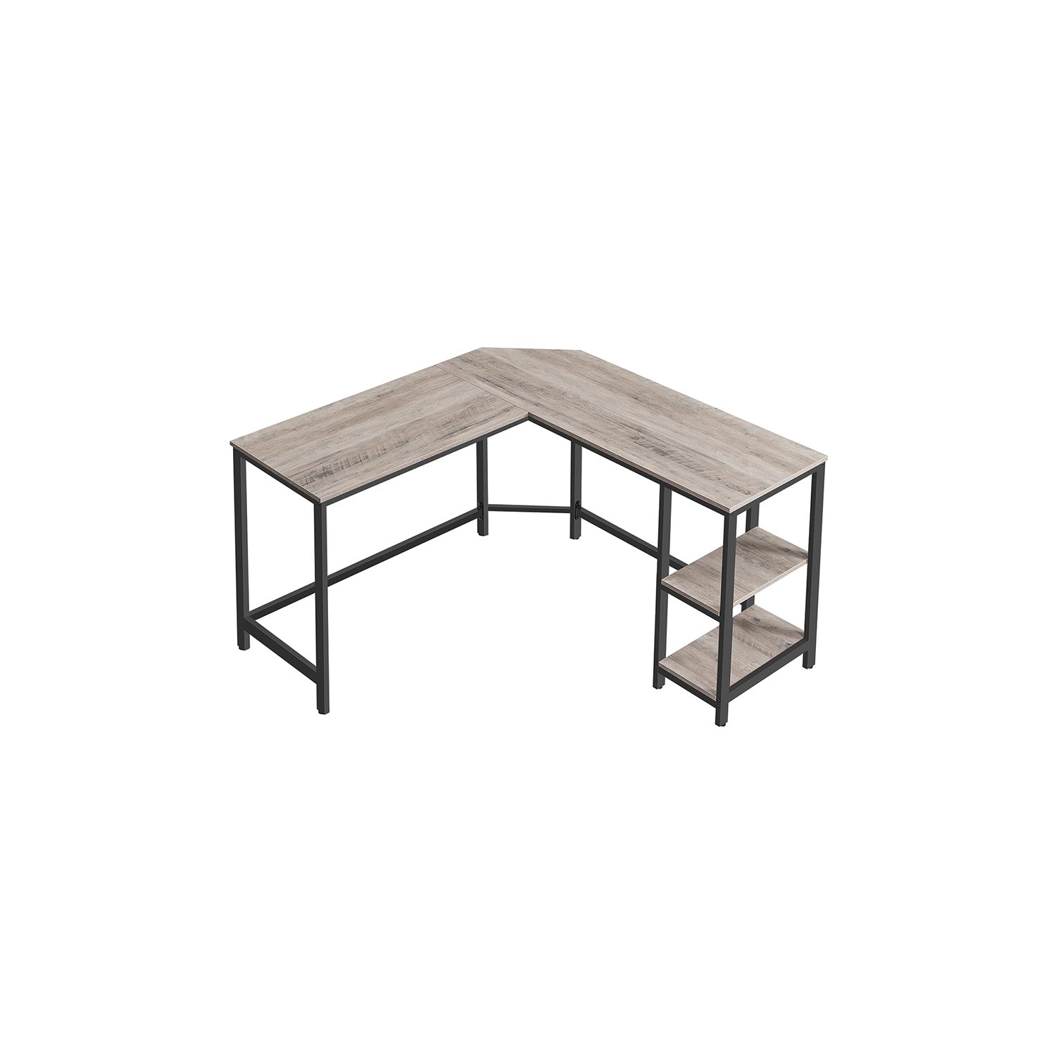 Corner Agentur - Computertisch in L -Shape - Industriedesign - Vintage Brown/Schwarz