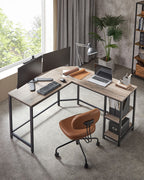 Bureau - l -hoekbureau mit 2 Regalen - Raumsparung - Industriedesign