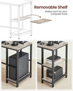 Bureau - l -hoekbureau mit 2 Regalen - Raumsparung - Industriedesign
