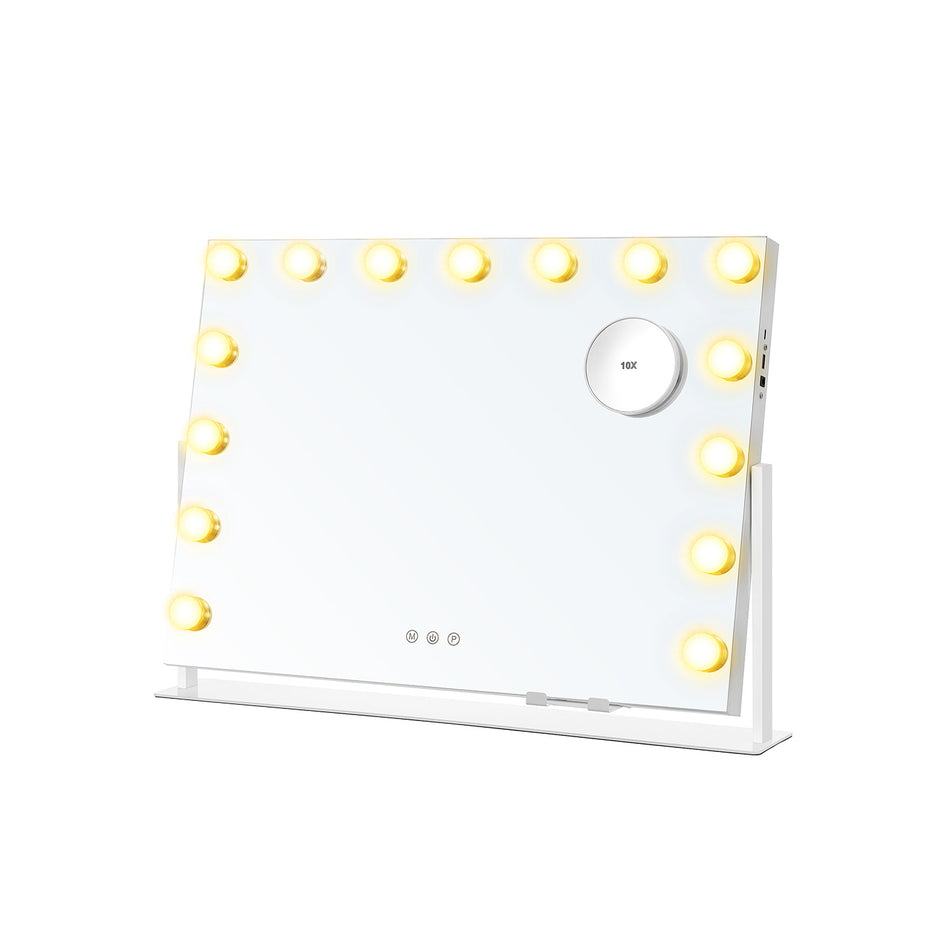 Make-up-Spiegel-mit Beleuchtungslade-Toren-mat weiß