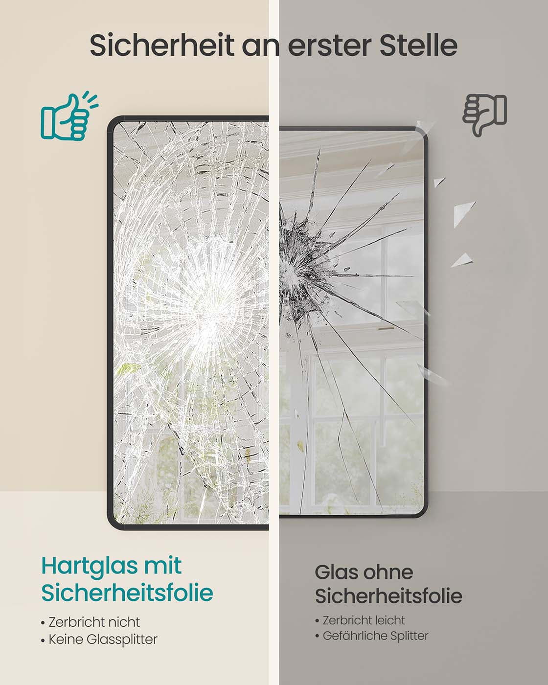 Wandspiegel – Rechthoekig – Aluminium Frame – Modern Design