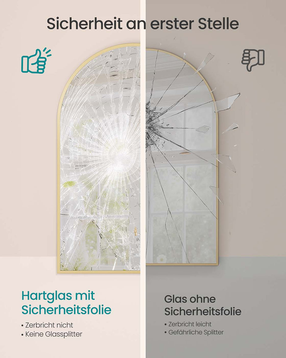 Wandspiegel – Gebogen – Aluminium Frame – Modern Design