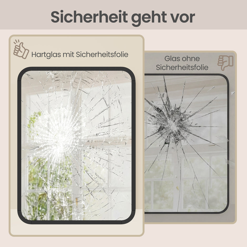Wandspiegel - Rechthoekig - Aluminium Frame - 40 x 30 cm - Zwart