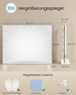 Make-upspiegel - Hollywood met Dimbare LED's - 10x Vergroting - Matwit - 62 x 80 x 5,7 cm