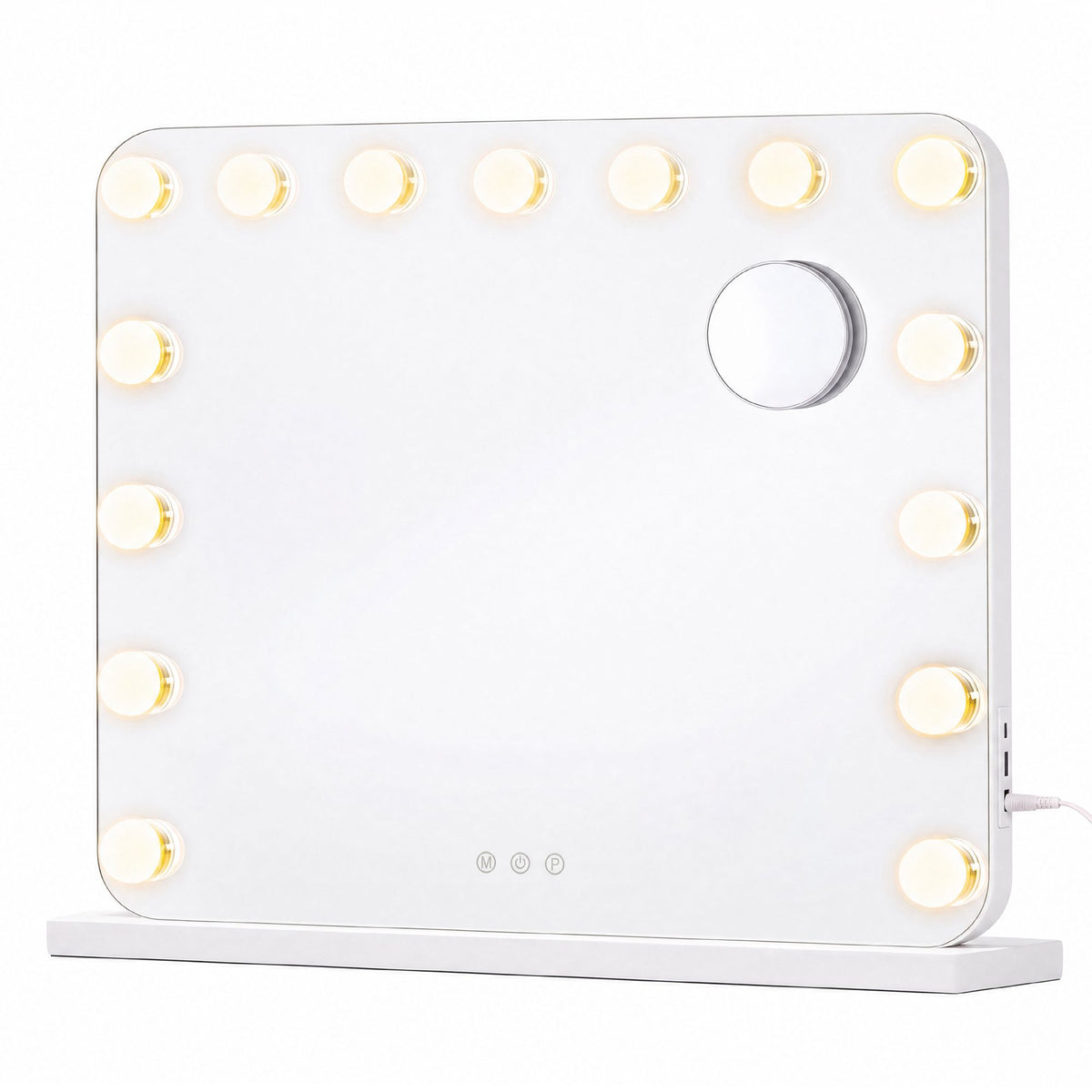 Make-upspiegel - Hollywood met Dimbare LED's - 10x Vergroting - Matwit - 48 x 58 x 5,7 cm