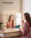Make-upspiegel - Hollywood met Dimbare LED's - 10x Vergroting - Matwit - 48 x 58 x 5,7 cm