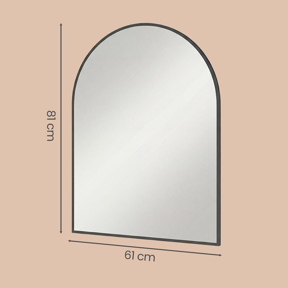 Wandspiegel - Gebogen - Aluminium Frame - 81 x 61 cm - Zwart
