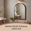 Wandspiegel - Gebogen - Aluminium Frame - 81 x 61 cm - Zwart