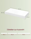 Wandplank – Zwevend – 40 x 20 cm – Tot 10 kg – Wit