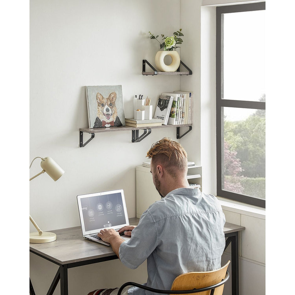 Wandschelfset 3 - Schwimmkarton - Industrial - Grau / Schwarz