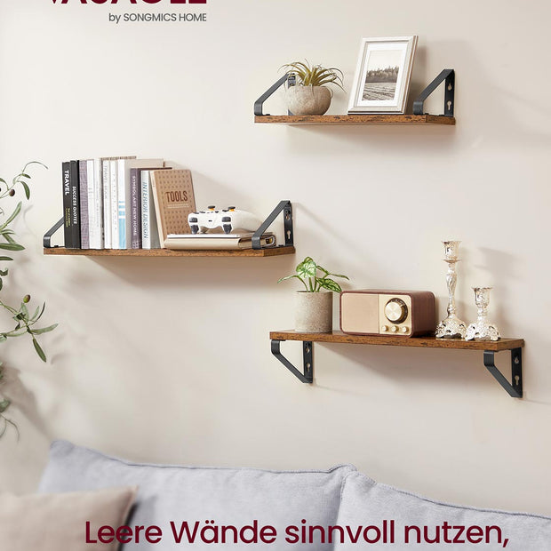 Wall Shelter Set von 3 mit einem industriellen Look