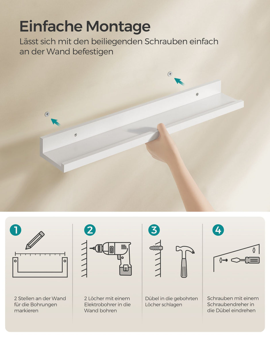 Wandregale - Set von 3 - 60 cm breit - Weiß