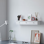 Wandschrank - mit 3 Schubladen - schwimmendes Brett - Weiß