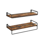 Wandregale - 2 - schwebend - Industrielles Design - Brown / Schwarz