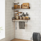 Wandregale - 2 - schwebend - Industrielles Design - Brown / Schwarz