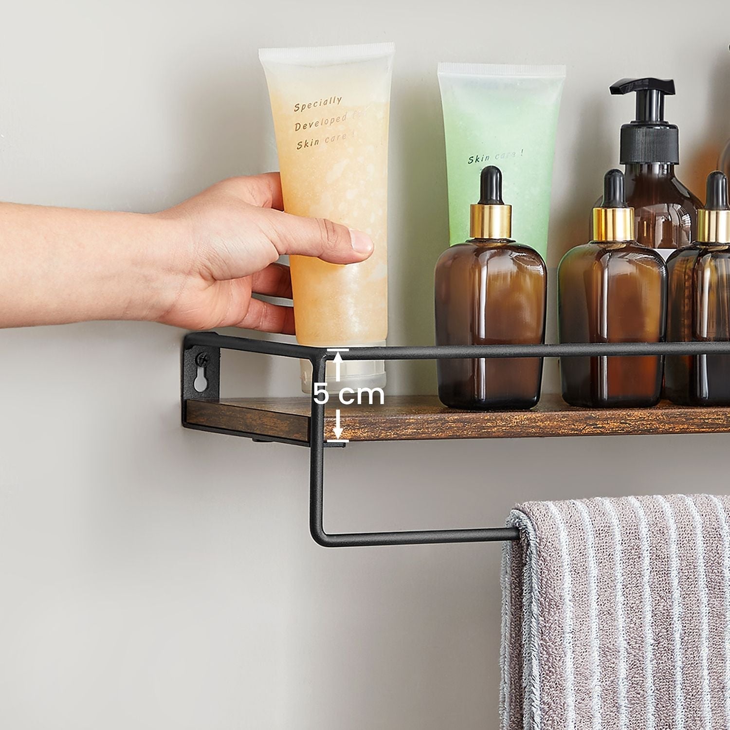 Wandregale - 2 - schwebend - Industrielles Design - Brown / Schwarz