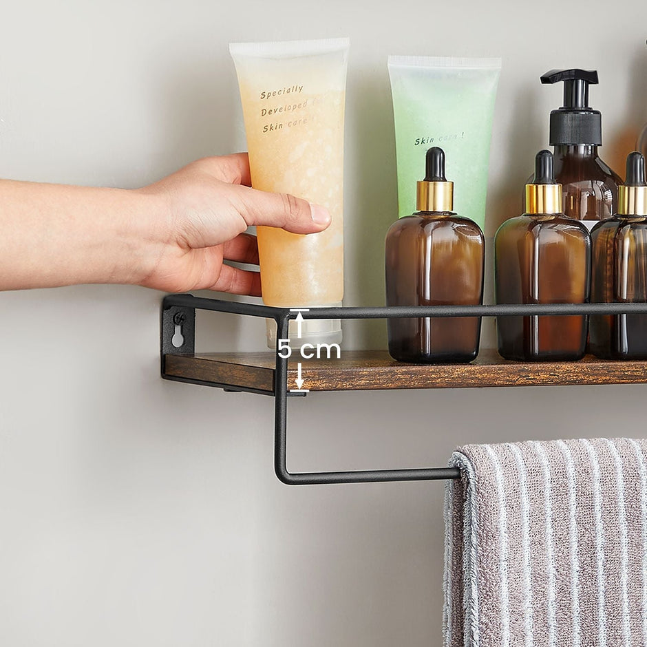 Wandregale - 2 - schwebend - Industrielles Design - Brown / Schwarz