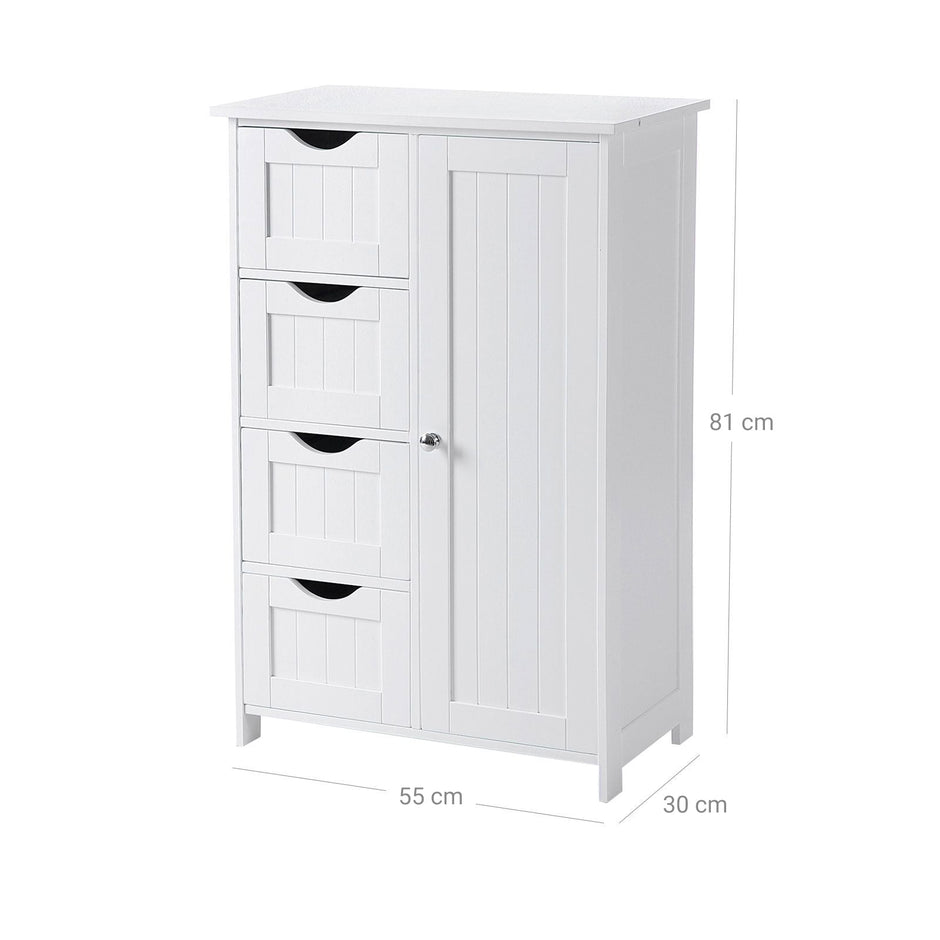 Badezimmerschrank - Kommode - Beepercase - 4 Ladungen - Weiß