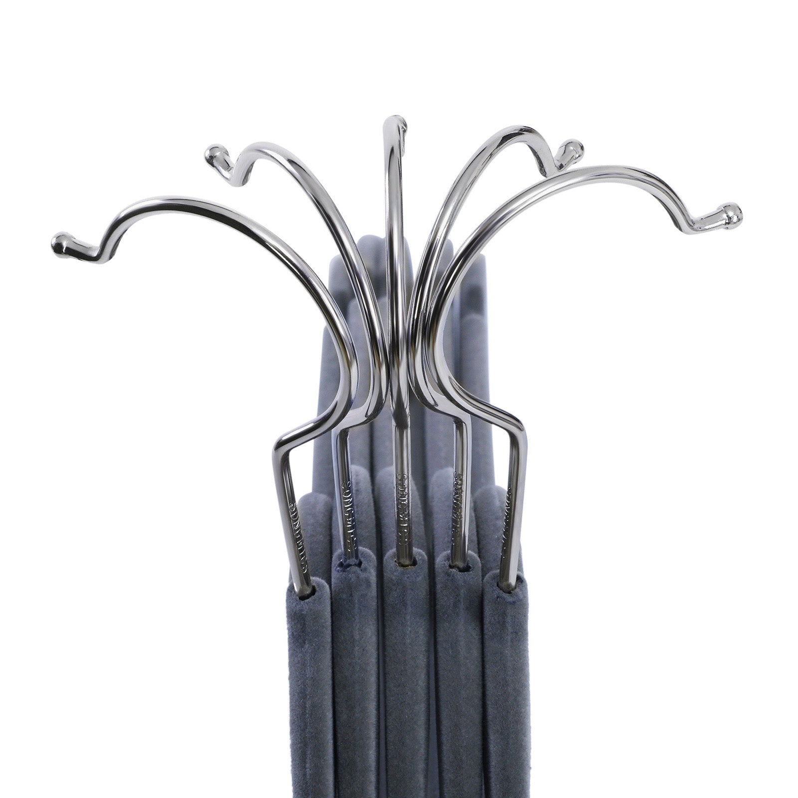 Set von 100 Samtbügel - hellgrau