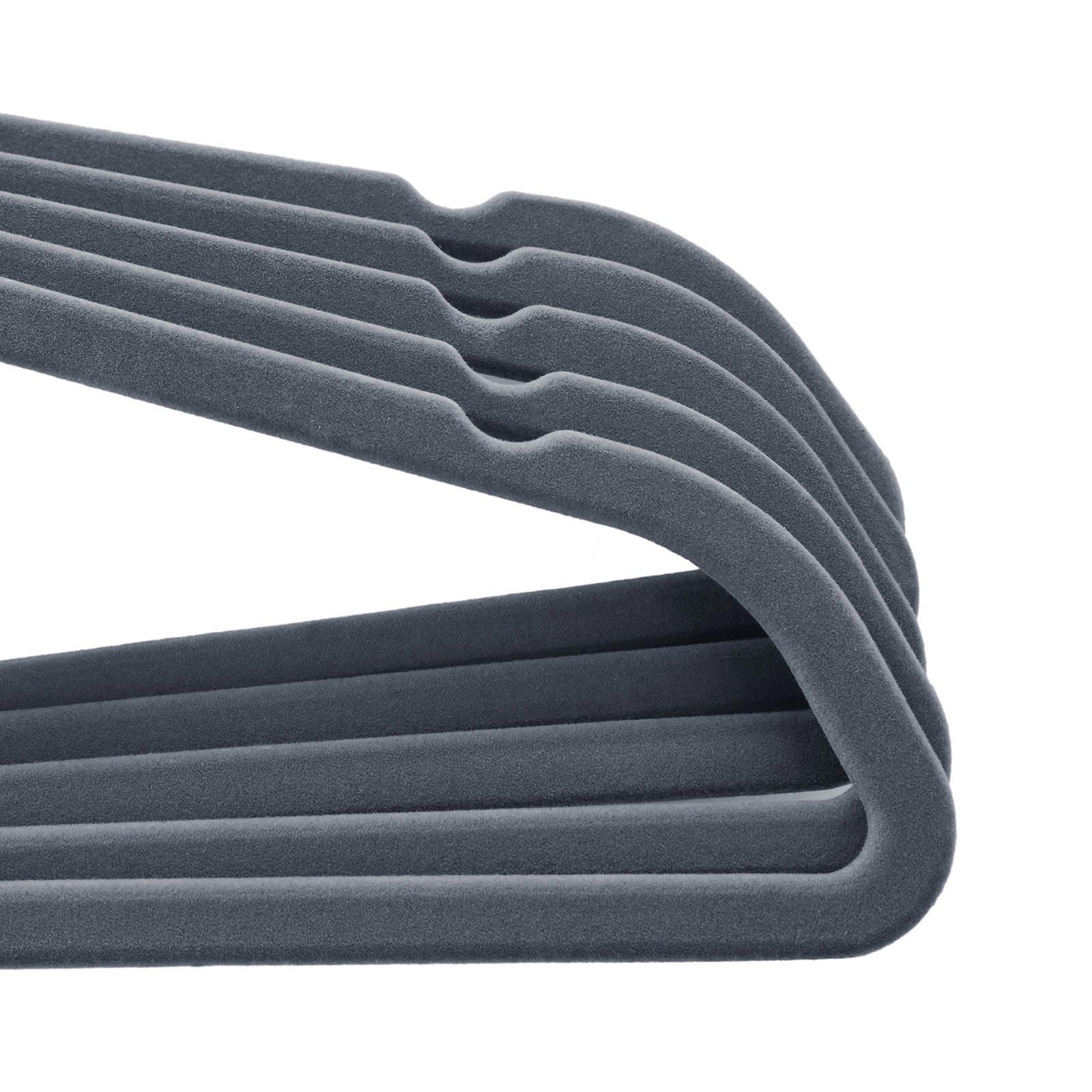 Set von 100 Samtbügel - hellgrau