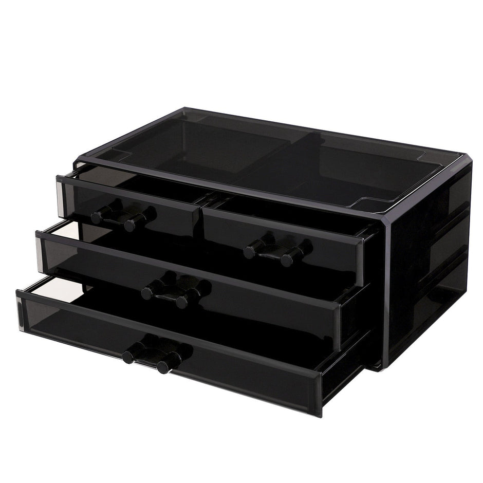 Make-up-Stand-Cosmetic-Speicher-4-Schubladen-Schwarz