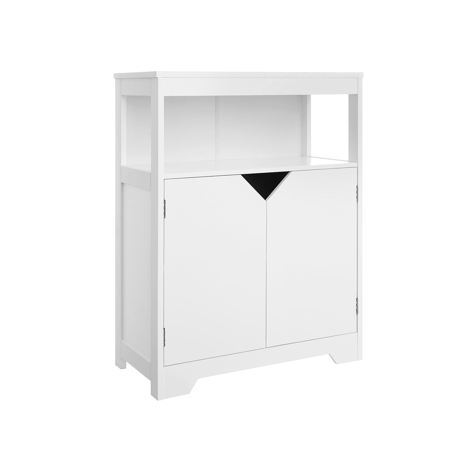 Badezimmermöbel - Schrank mit offenem Fach und verstellbaren Regalen - 60 x 30 x 80 cm - Weiß