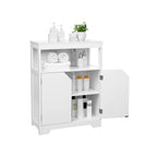 Badezimmermöbel - Schrank mit offenem Fach und verstellbaren Regalen - 60 x 30 x 80 cm - Weiß