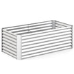 Metallhögbädd, – rektangulär planteringslåda av galvaniserad plåt med öppen botten – 181,5 x 94 x 60,5 cm