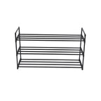 Schuhregal - mit 3 Levels - für 12-15 Paar Schuhe - Metall - Schwarz