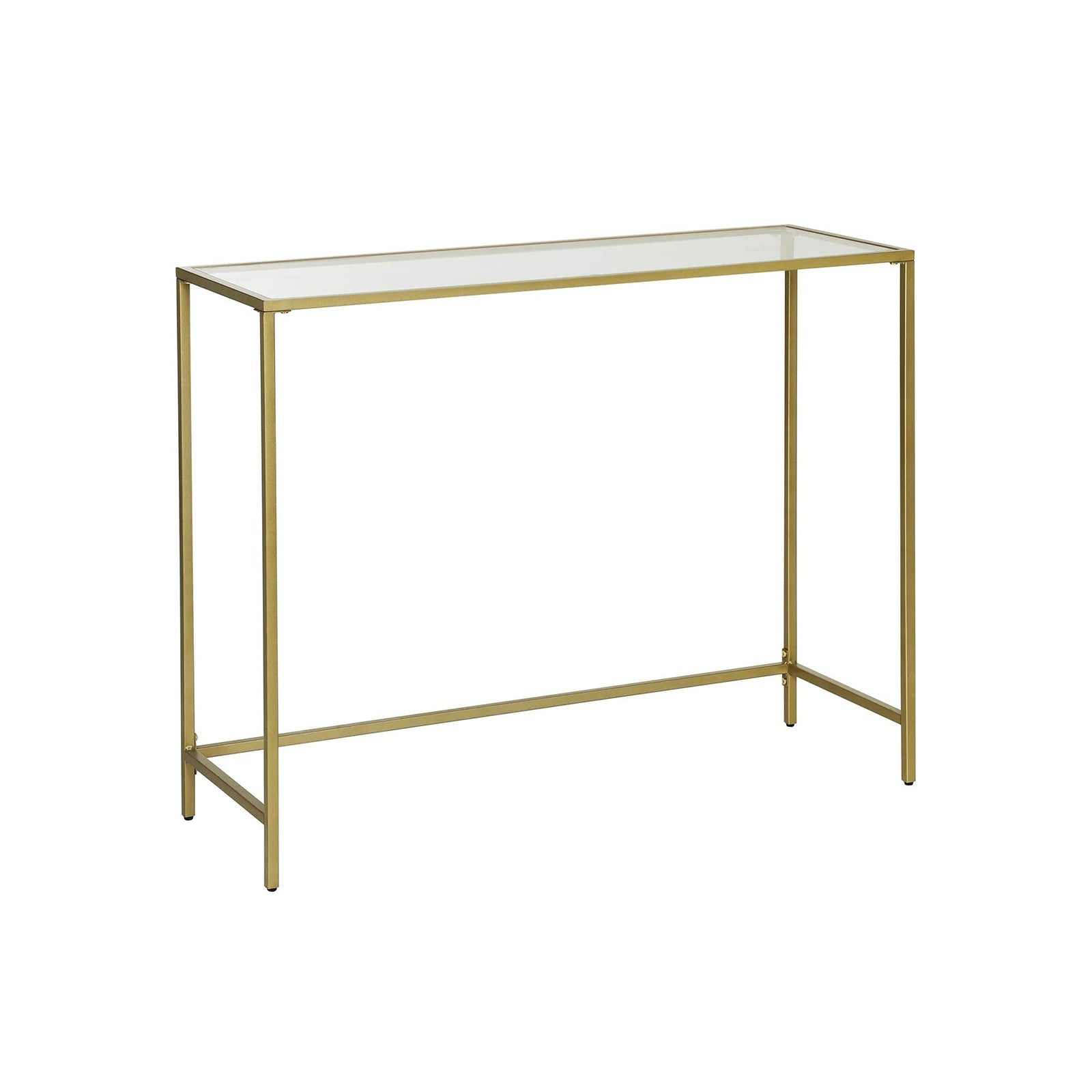 Konsolet -Tisch - Moderner Beistelltisch - Glasblatt - Goldener Rahmen