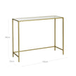 Konsolet -Tisch - Moderner Beistelltisch - Glasblatt - Goldener Rahmen