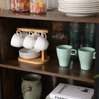 Sideboard - Küchenschrank mit 2 offenen Fächern - Bücherregal - Brown