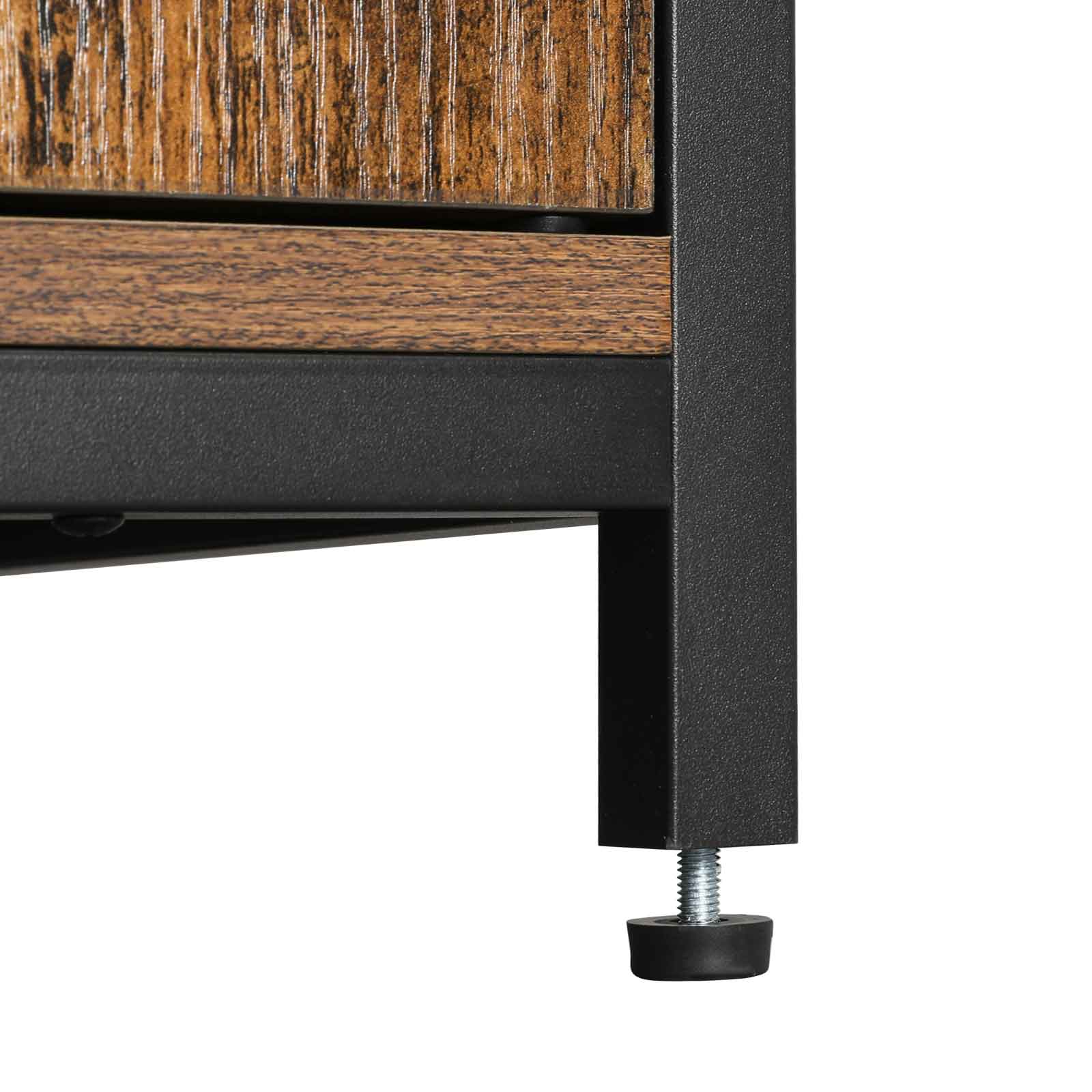 Sideboard - Küchenschrank mit 2 offenen Fächern - Bücherregal - Brown