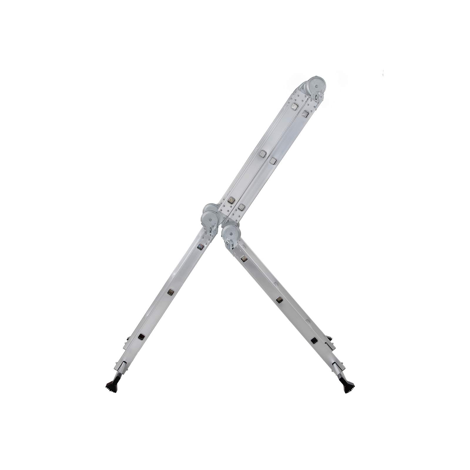 Multifunktionale Leiter - Aluminium - mit 2 Metallplatten - faltbar - 150 kg - Silber