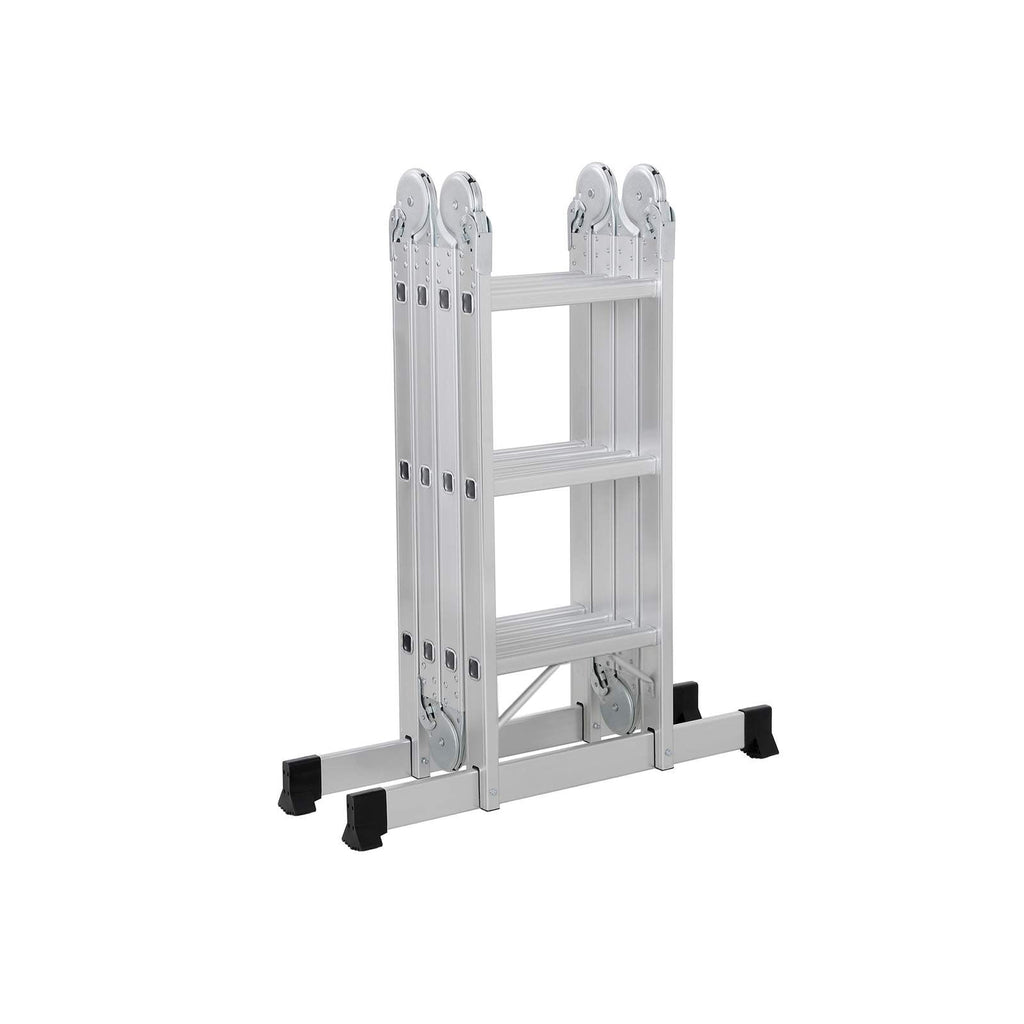 Multifunktionale Leiter - Aluminium - mit 2 Metallplatten - faltbar - 150 kg - Silber