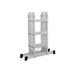 Multifunktionale Leiter - Aluminium - mit 2 Metallplatten - faltbar - 150 kg - Silber