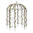 Metallrosenbåge – Rankpaviljong i fågelbur form trädgårdsbåge med markankare rankgaller – 4 203 x 203 x 296 cm – Svart