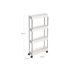 Küchenwagen - 4 Level - auf Rädern - 40 x 13 x 86 cm - Weiß
