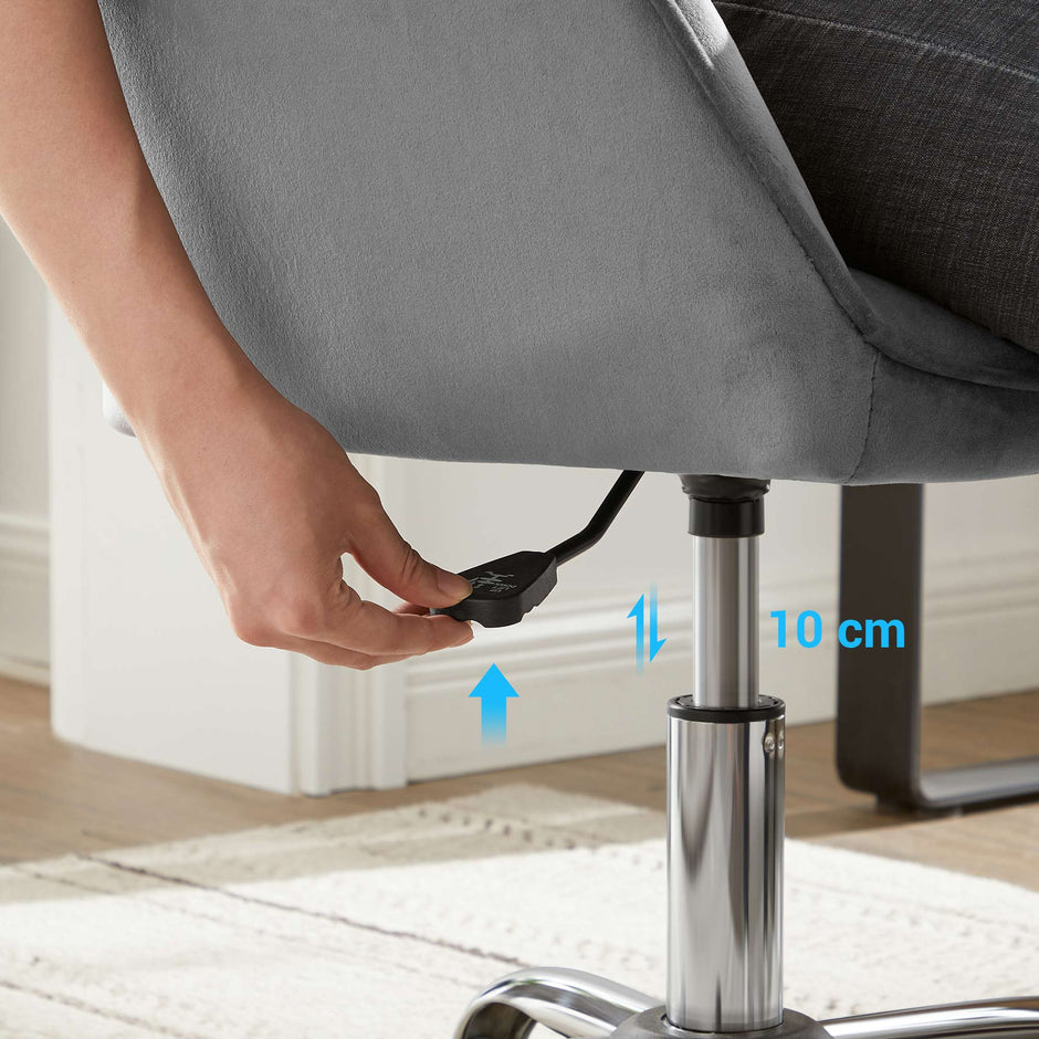 Office Stuhl - Bürokorient - Velvet Computerstuhl - Höhe einstellbar - Schwenkstuhl - Grau