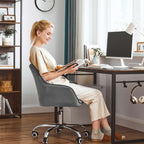Office Stuhl - Bürokorient - Velvet Computerstuhl - Höhe einstellbar - Schwenkstuhl - Grau