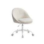 Samtbürostuhl, hochverstellbarer Cappuccino-Beige Cloud weiß