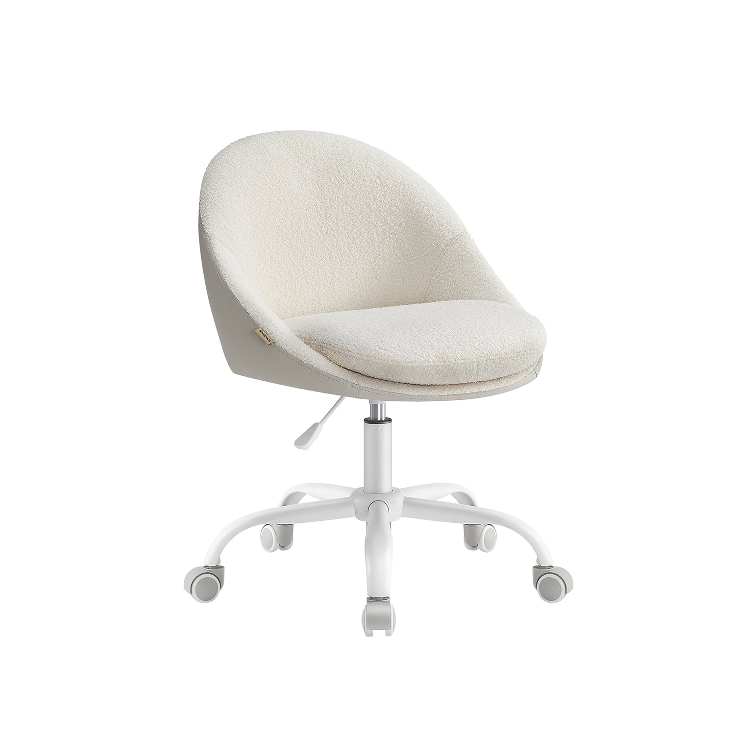 Samtbürostuhl, hochverstellbarer Cappuccino-Beige Cloud weiß