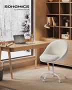 Samtbürostuhl, hochverstellbarer Cappuccino-Beige Cloud weiß