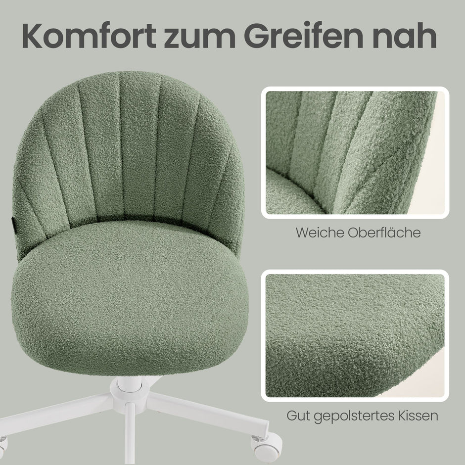 Kaptafelstoel - Draaibaar - In Hoogte Verstelbaar - Teddyfleece - Groen