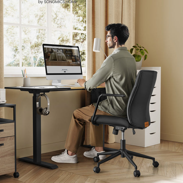 Office Stuhl - mit Backaus und gebogener Sitz - Tinte -Black