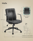 Office Stuhl - mit Backaus und gebogener Sitz - Tinte -Black
