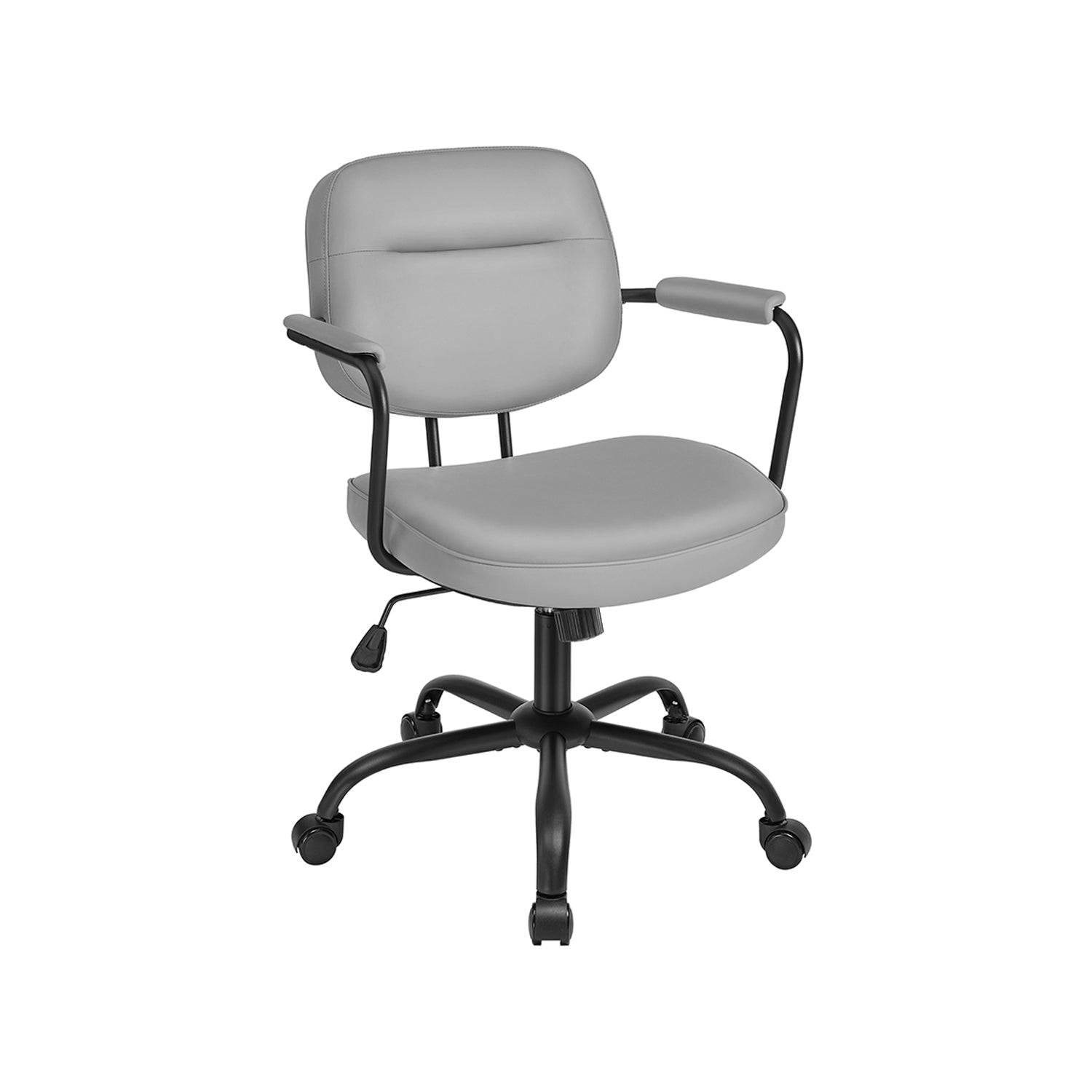 Bürostuhl aus PU mit Armlehnen Taubengrau