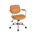 Bürostuhl aus PU mit Armlehnen Taubengrau