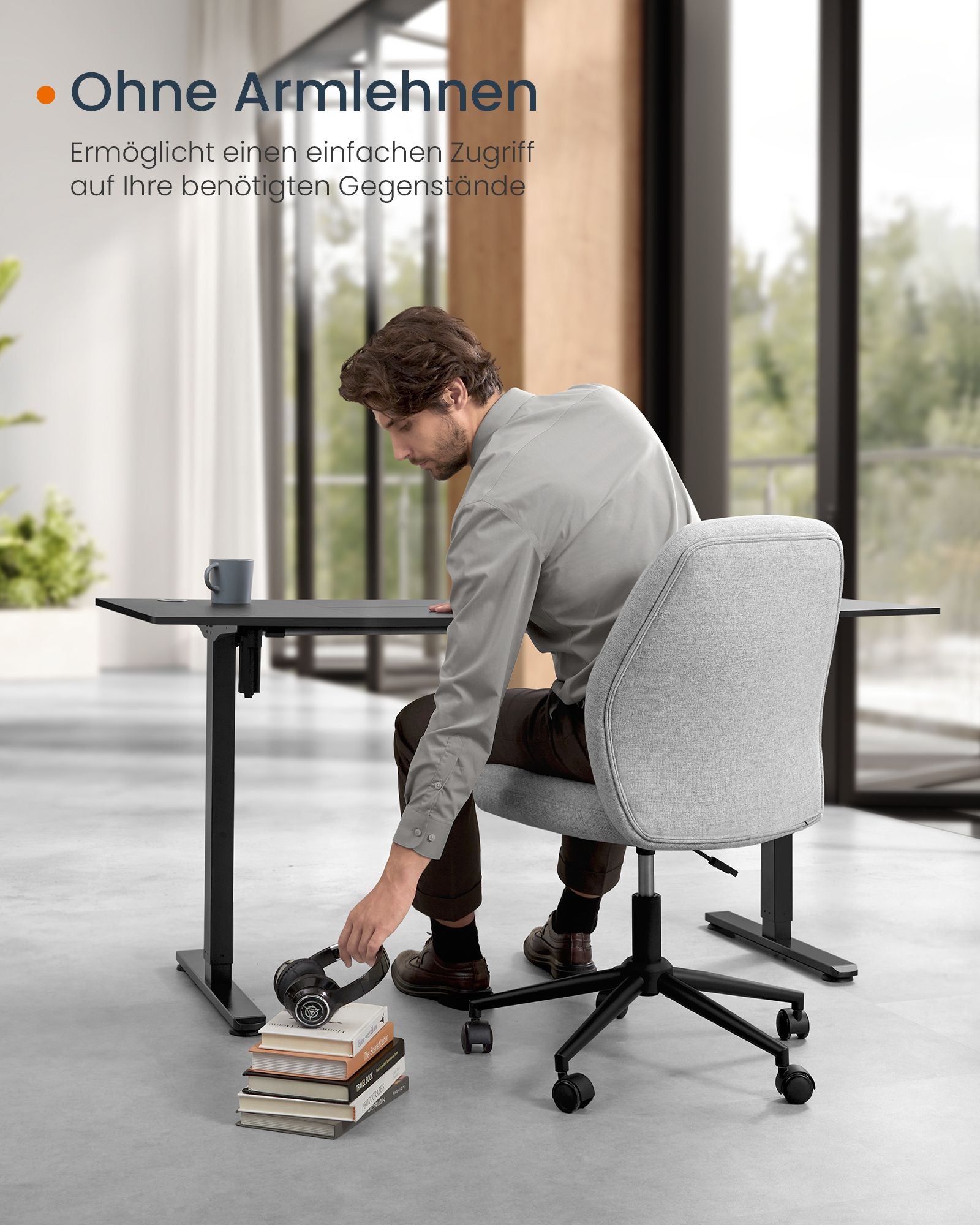 Bürostuhl mit Sitz- und Chassis -Taubengrau